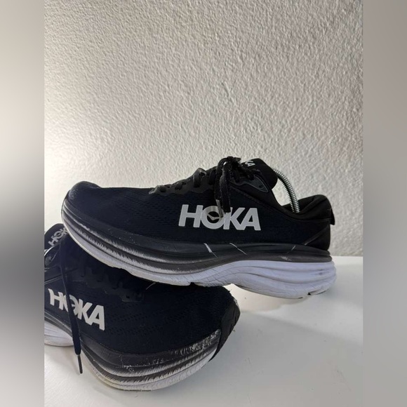 Hoka One One Bondi 8 Charcoal and White Shoes - Picture 4 of 16